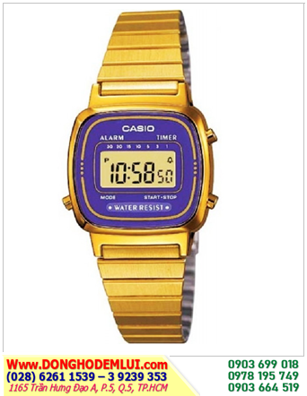 Đồng hồ Casio Học SInh _Casio LA-670WGA-6DF; Đồng hồ điện tử Casio LA-670WGA-6DF chính hãng| BH 2 năm